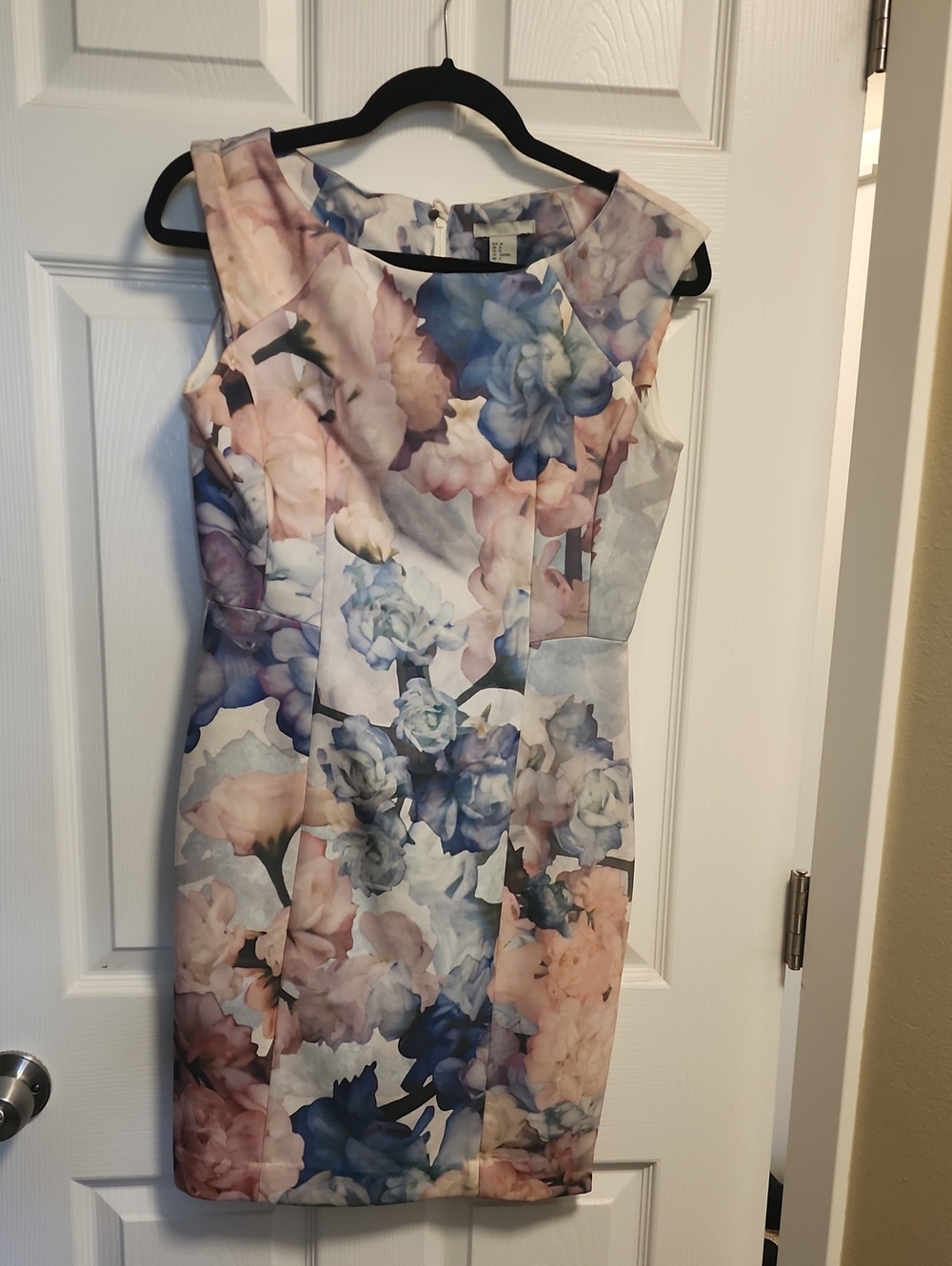 H&M Pastel Floral Sheath Dress in Pink & Blue